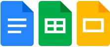 Icons von Google Docs, Sheets und Slides